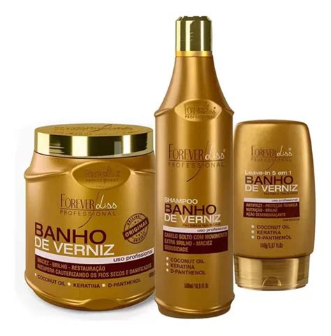 Kit Banho Verniz Forever Liss Shampoo Leave M Sc Ml Frete Gr Tis