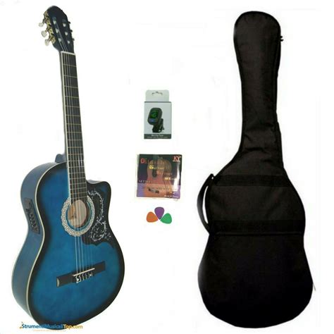 Chitarra Classica Blu Cutaway 4 4 Elettrificata