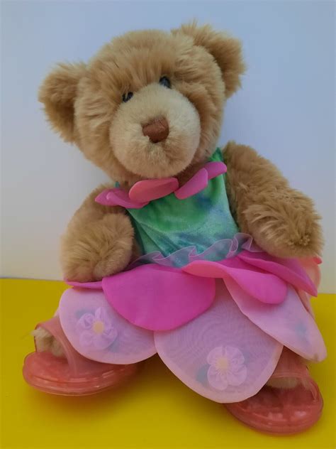 Barbie Build A Bear Ballerina Retired Plush Toy Bear Girls Pink Teddy