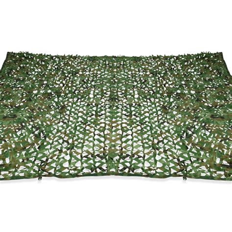 Voile d ombrage rectangulaire façon camouflage treillis vert 4x6 m ID