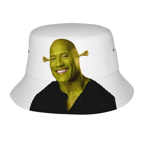 Cursed Dwayne The Rock Johnson Shrek Meme Bucket Sun Fishing Etsy Uk