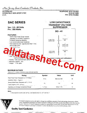 SAC6 0 Datasheet PDF New Jersey Semi Conductor Products Inc