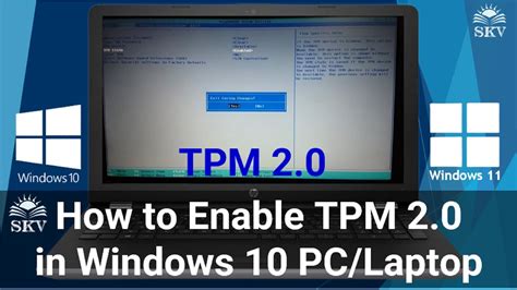 How To Enable Trusted Platform Module Tpm V In Bios In Windows