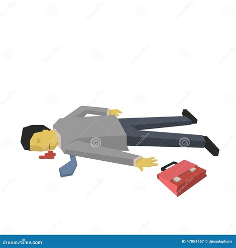 Dead Businessman Stock Vector Image 47854657