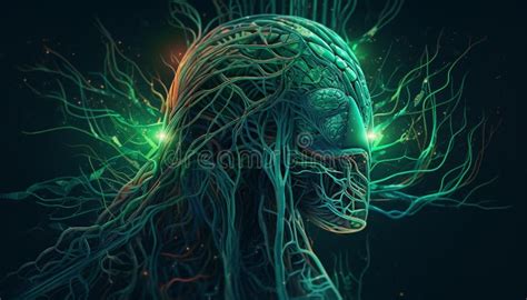 Glowing Synapse Reveals Cancer Cell In Brain Generated By Ai Stock