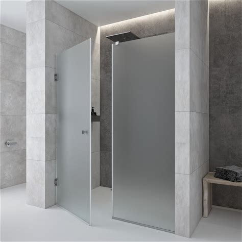 Стеклянная душевая перегородка с распашной дверью (крепление на стену ...