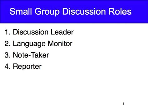 Week 4: Small Group Discussions - David Parker's English Class 