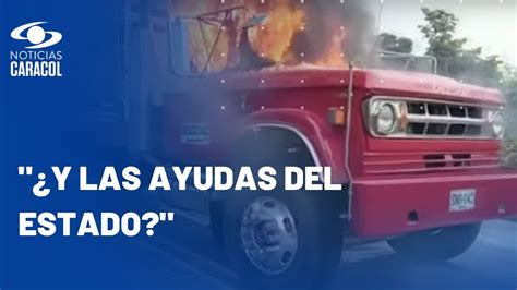 Camionero al que le quemaron su carro durante paro armado lleva más de