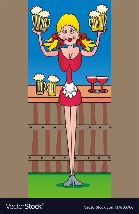 Waitress Royalty Free Vector Image Vectorstock