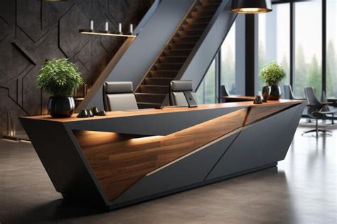 Premium Photo | Reception desk in a modern office interior