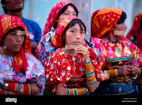 Colorful Kuna Native Indigenous Tribes From San Blas Panama Stock Photo