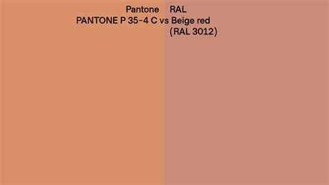 Pantone P 35 4 C Vs Ral Beige Red Ral 3012 Side By Side Comparison