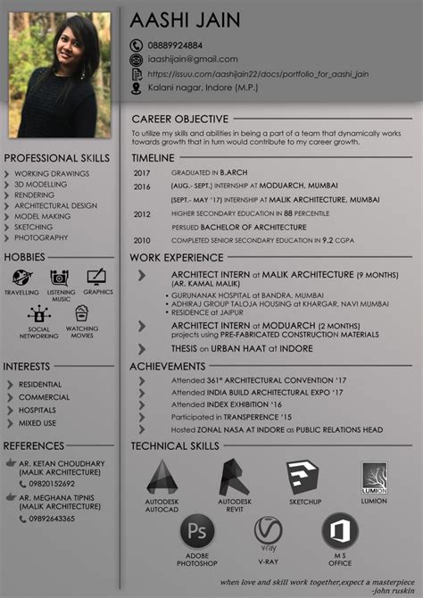 Resume For Fresher Architect By Aashi Jain Issuu