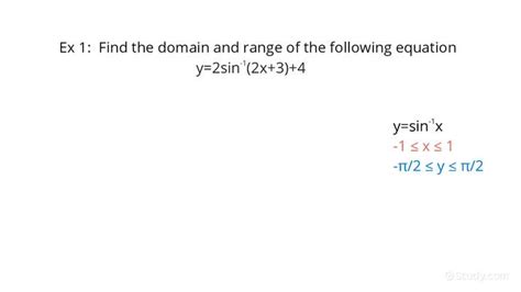 Finding the Domain and Range of Sine Inverse Functions | Trigonometry ...