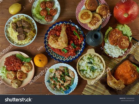 Burkina Faso Cuisine Traditional Assorted African Stock Photo