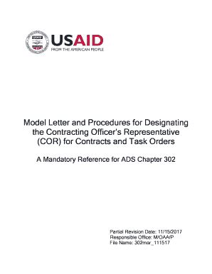 Fillable Online Usaid Ads Mandatory Refrence Mar Model Letter And