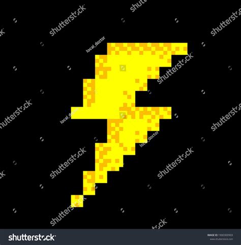 Lightning Bolt Pixel Art Style Like Stockvector Rechtenvrij