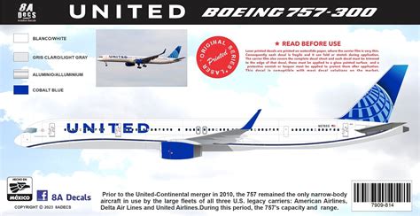 United Boeing 757 300 8adecs 7909 814 144