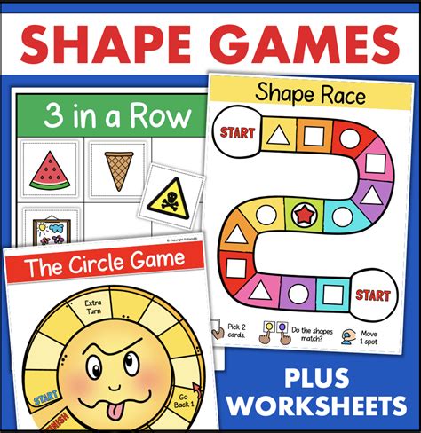 2d Shape Games Worksheets Circle Square Triangle Matching Shapes To