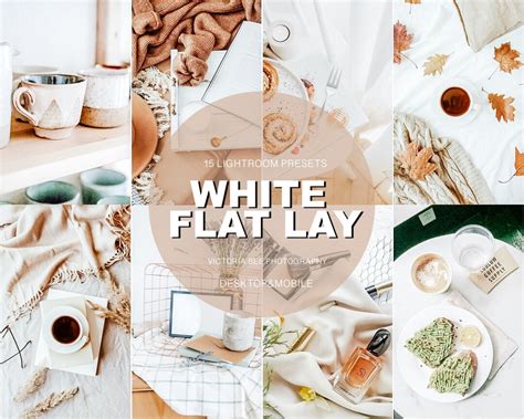 15 Lightroom Presets WHITE FLAT LAY Natural Mobile Presets Etsy