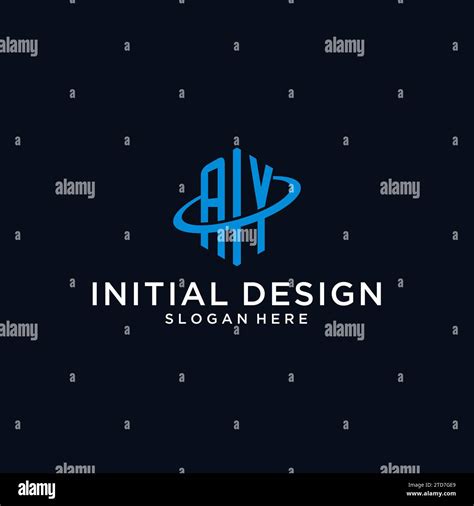 AY Initial Monogram Logo With Hexagonal Shape And Swoosh Design Ideas