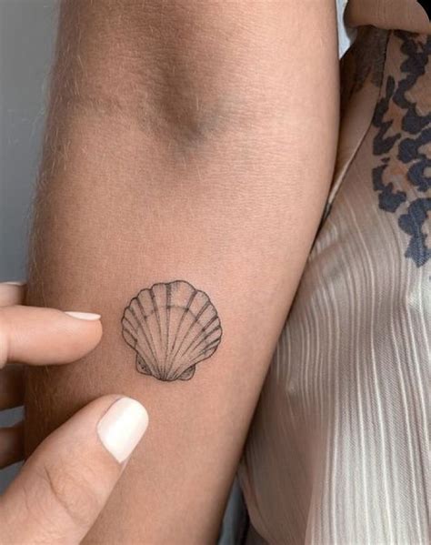 Minimalist Single Needle Seashell Tattoo For Women Artofit