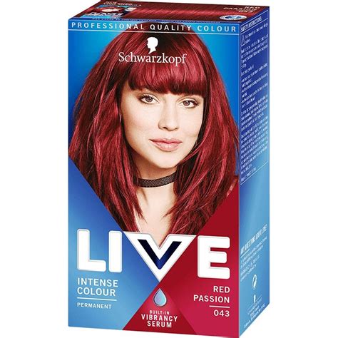 3 x Schwarzkopf Live Intense Hair Color - Red Passion (43)