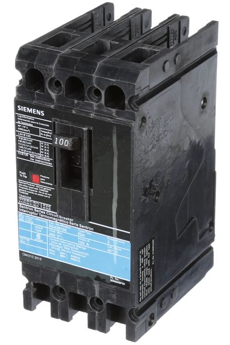 SIEMENS Molded Case Circuit Breaker 100 A Amps 18kA At 480V AC Fixed