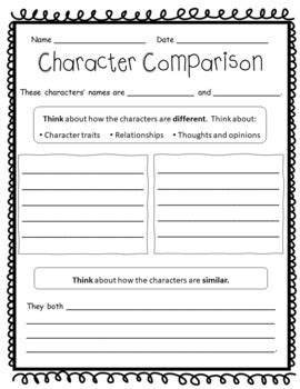 Compare And Contrast Characters Graphic Organizer