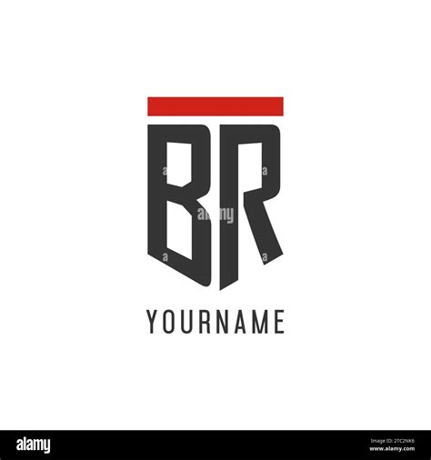 Br Initial Esport Logo With Simple Shield Design Style Vector Graphic