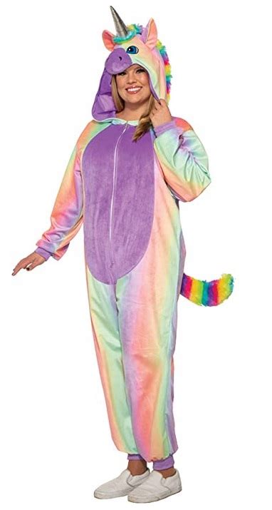 Rainbow Unicorn Jumpsuit Adult Plus Size Costume Screamers Costumes