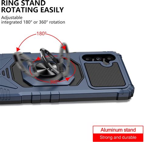 Spycase Samsung Galaxy A15 5g Case Shockproof Tempered Glass Magnetic Stand Rotating Ring