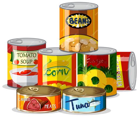 Premium Vector Set Of Canned Food