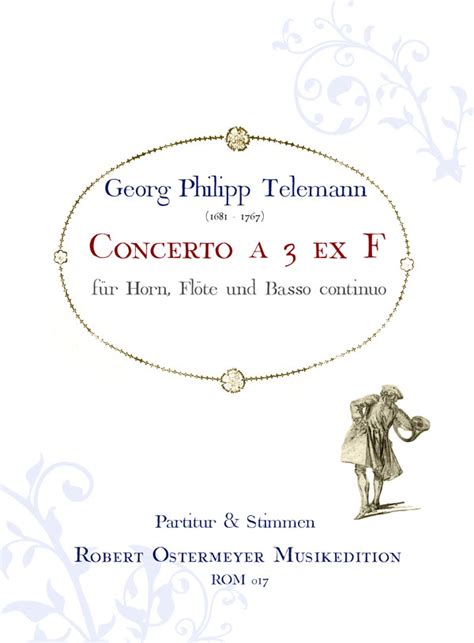 Telemann Georg Philipp Concerto A 3 For Horn Flute B C Robert