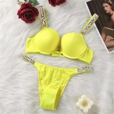 Sets Bra Bikini Underwear Lingerie Shinewith Rhinestones Victoria EBay