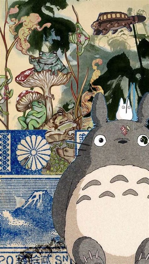 Collage Wallpaper Lockscreen Totoro Iphone Wallpaper Studio Ghibli