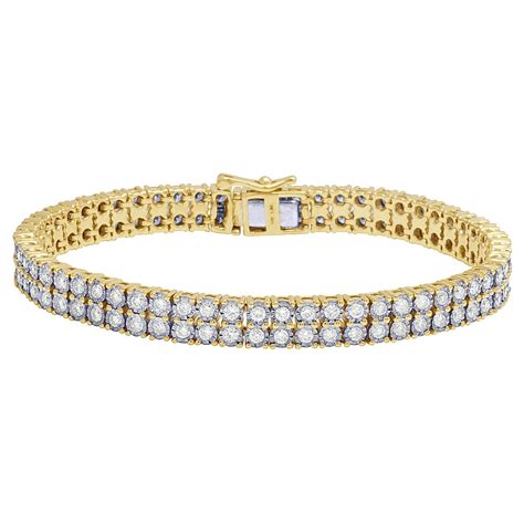 Jewelry Unlimited Mens Real Diamond Two Row Tennis Miracle Bracelet