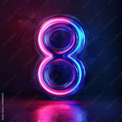 3d Design Of The Number 8 The Best Digital Symbol Glowing In The