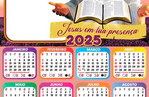 Calendário 2025 Que Jesus Cristo Nos Abençoe Png Imagem Legal