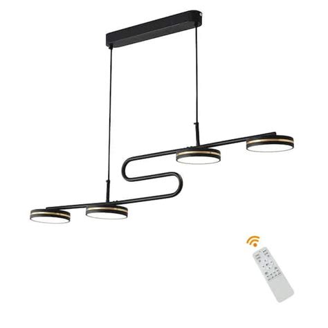 OUKANING 43 3 In 43 Watt 4 Light Black Modern Shaded Dimmable