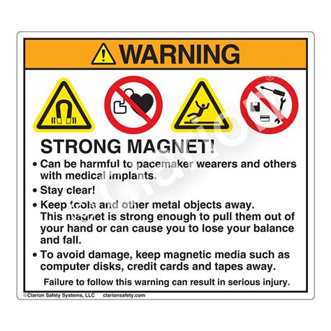 Warning Strong Magnet Hms 824wh Label