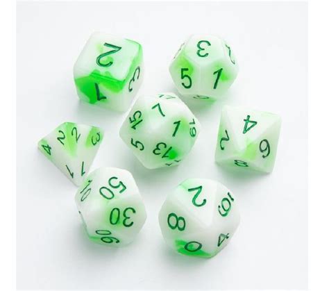 Glow Series Toxic Stones Rpg Dice Set 7 Pcs