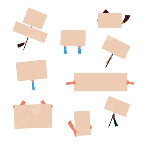 Holding Blank Placard Vector Art Png Protest Placard Hands Holding Blank Protest People Png