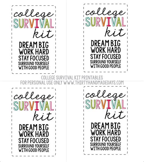 New Job Survival Kit Template Printable