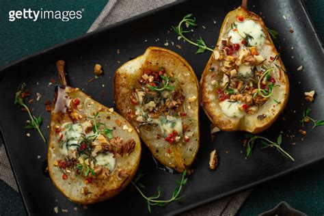 Baked Pears With Blue Cheese Walnuts And Honey