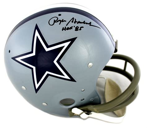 Roger Staubach Signed Dallas Cowboys Tk Suspension 1967 Nfl Helmet With