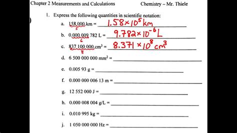 Scientific Notation Practice Problems