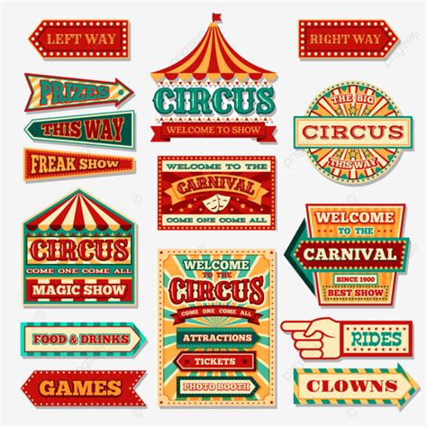 Circus Carnival Vector Hd PNG Images Old Carnival Circus Banners And