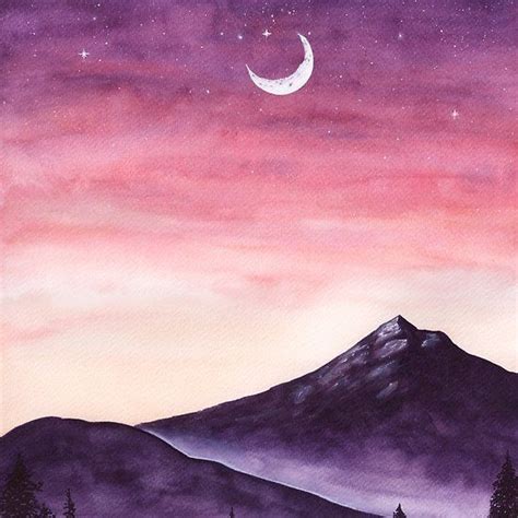 pink purple sky | Sky painting, Night sky painting, Art painting acrylic