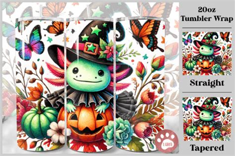 Axolotl Halloween Tumbler Wrap Graphic By Luna Art Design Creative